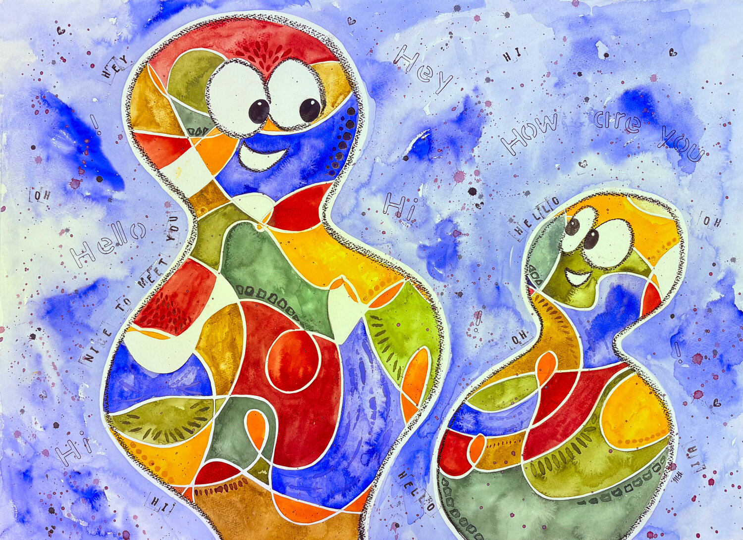 Sociable Myrjam De Keyser Original painting for sale