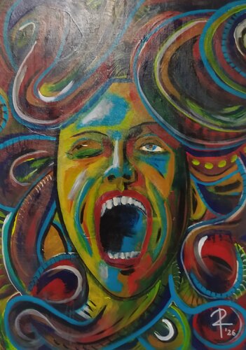 Der Schrei der Medusa by Frank Priemer, Painting for Sale on Select