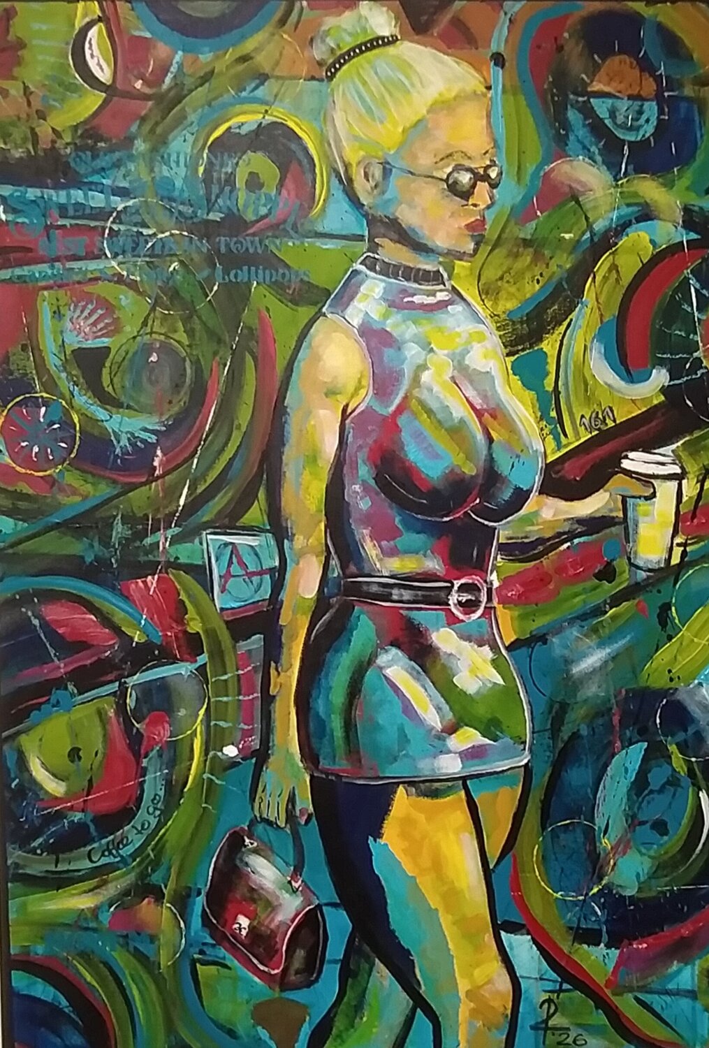 Frau mit Kaffee Frank Priemer Original painting for sale