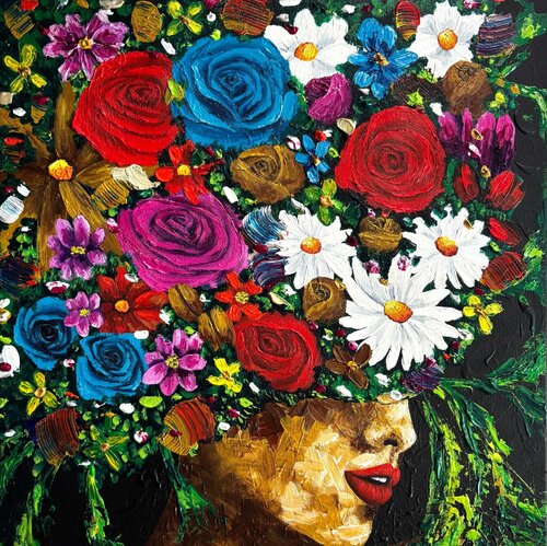 Triptyque Me, Myself and I by Clarisse Fournier, Painting for Sale on Select