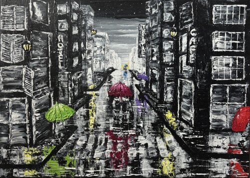 Balade en ville by Clarisse Fournier, Painting for Sale on Select