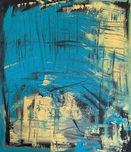 Bold Blue Yellow von Paola Torsiello, Malerei kaufen auf Select