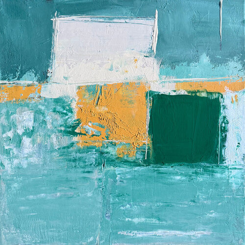 Light Blue Square von Paola Torsiello, Malerei kaufen auf Select