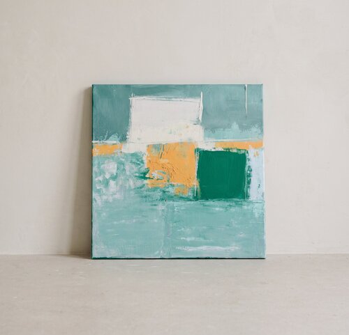 Light Blue Square by Paola Torsiello, Painting for Sale on Select