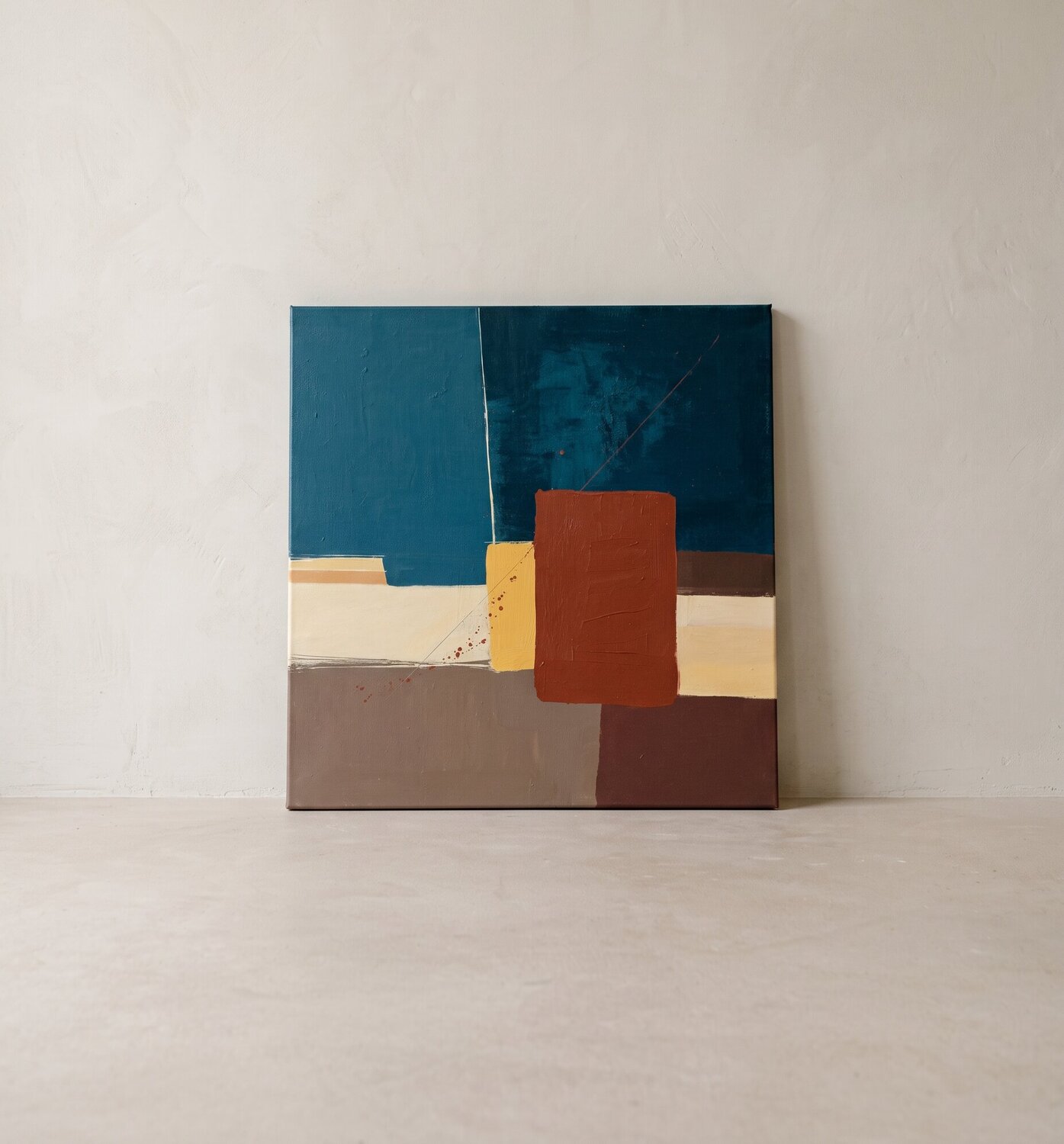 Square Abstract Sunset Paola Torsiello Original painting for sale