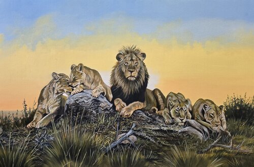 A la lisière du Kalahari. by Pierre-Yves Blasco, Painting for Sale on Select