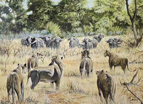 Le silence avant l'assaut. by Pierre-Yves Blasco, Painting for Sale on Select