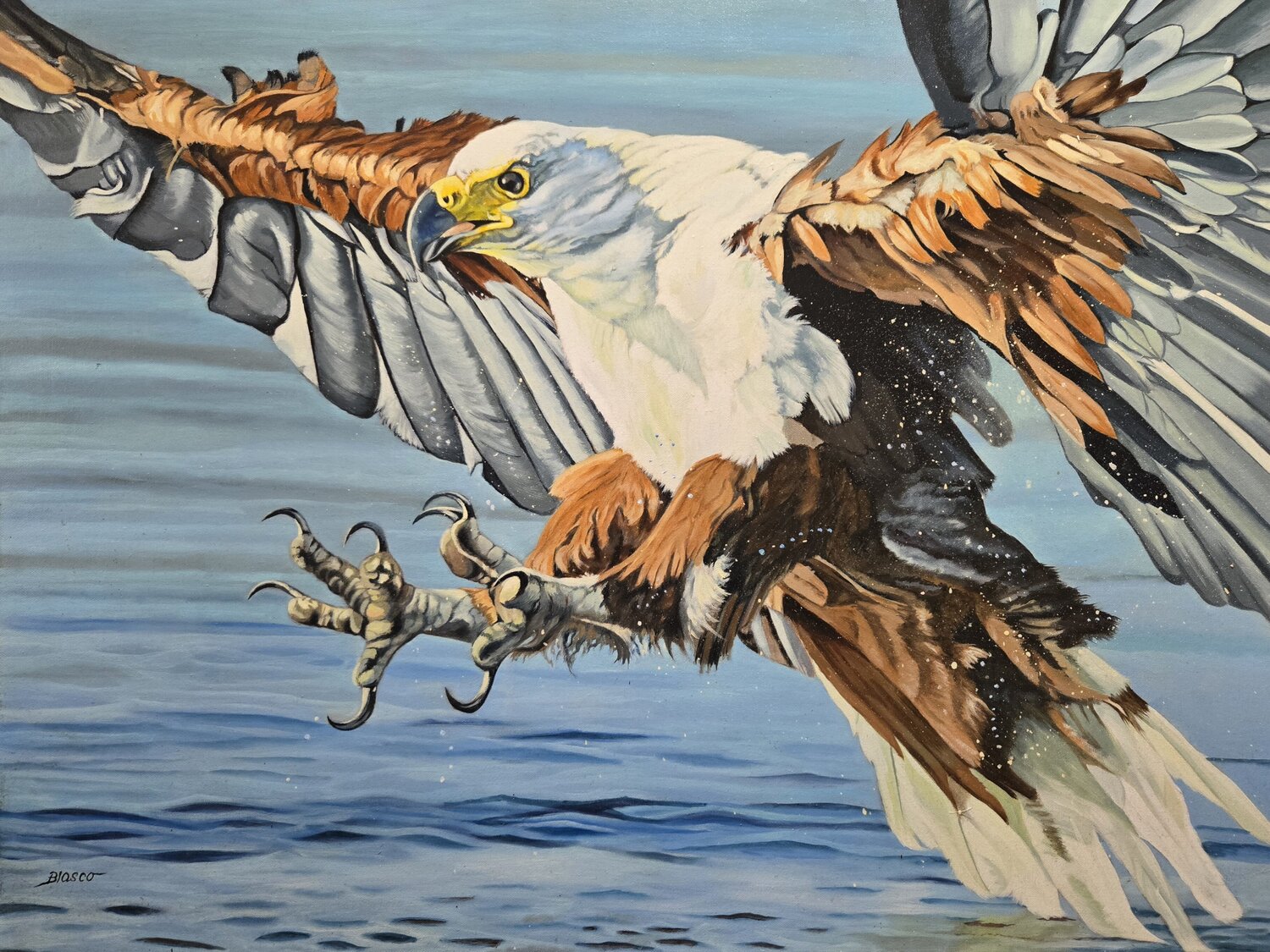 Maître des rivières Pierre-Yves Blasco Original painting for sale