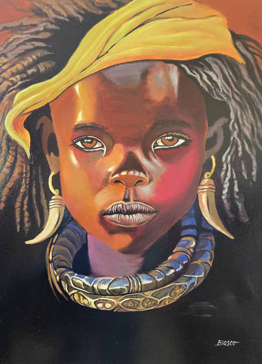 Regard ancestral Pierre-Yves Blasco Original painting for sale