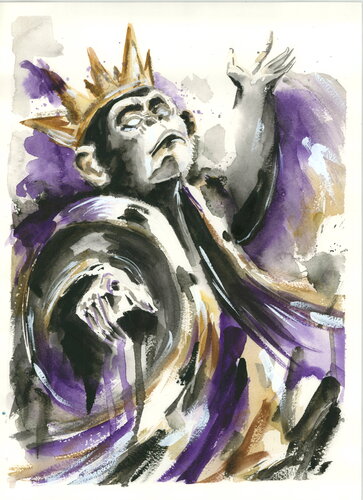 Rey de nada. Está convencido. Eso le basta. | King of Nothing. He is convinced. That is enough for him. by Aurelia Feral, Painting for Sale on Select