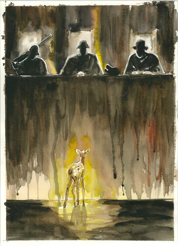 El juicio de los inocentes. Lo acusaron de existir. | The Judgment of the Innocent. They accused him of existing. by Aurelia Feral, Painting for Sale on Select