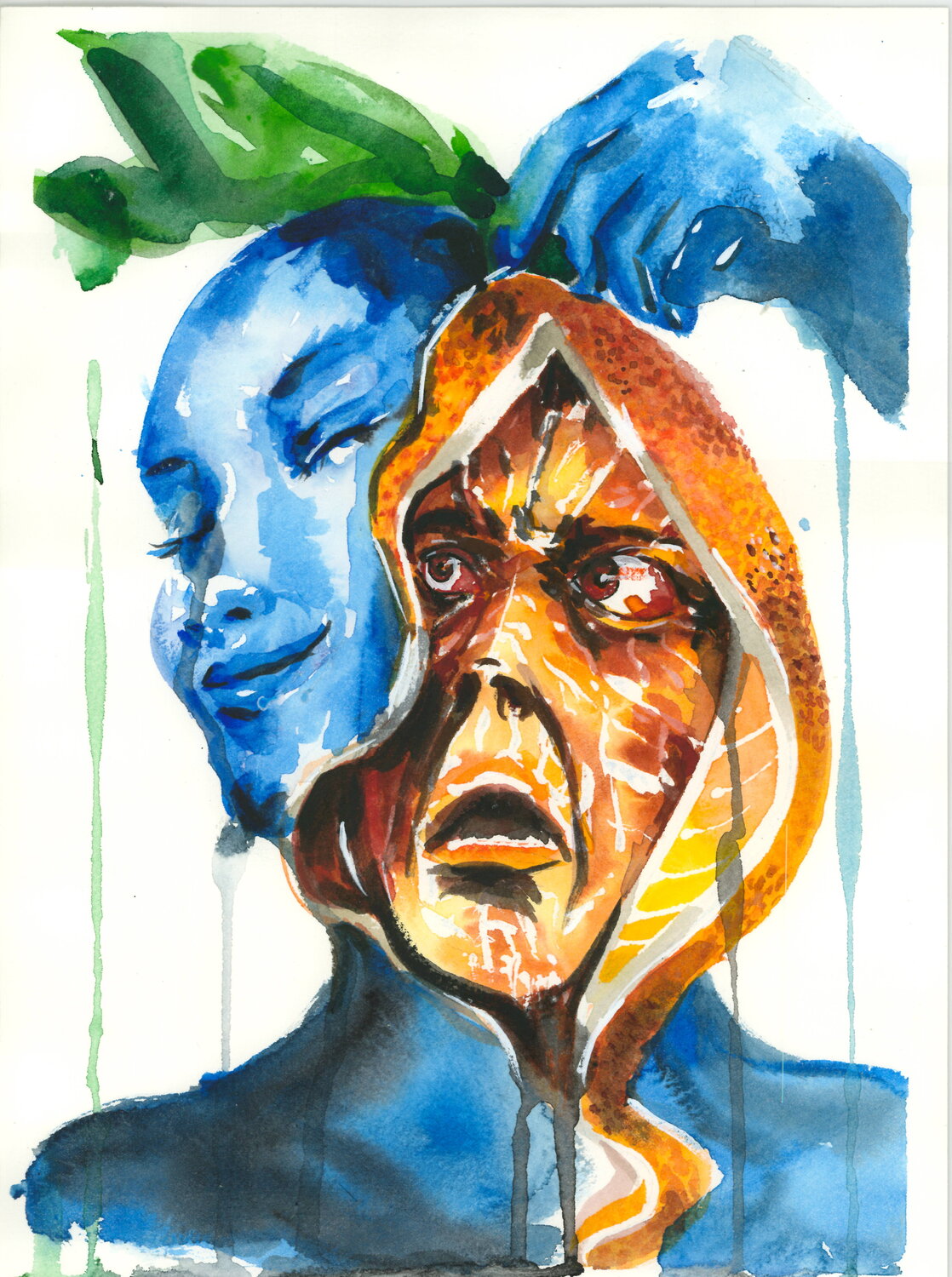 La cáscara sonreía. La pulpa miraba. | The peel smiled.  The flesh stared. Aurelia Feral Original painting for sale