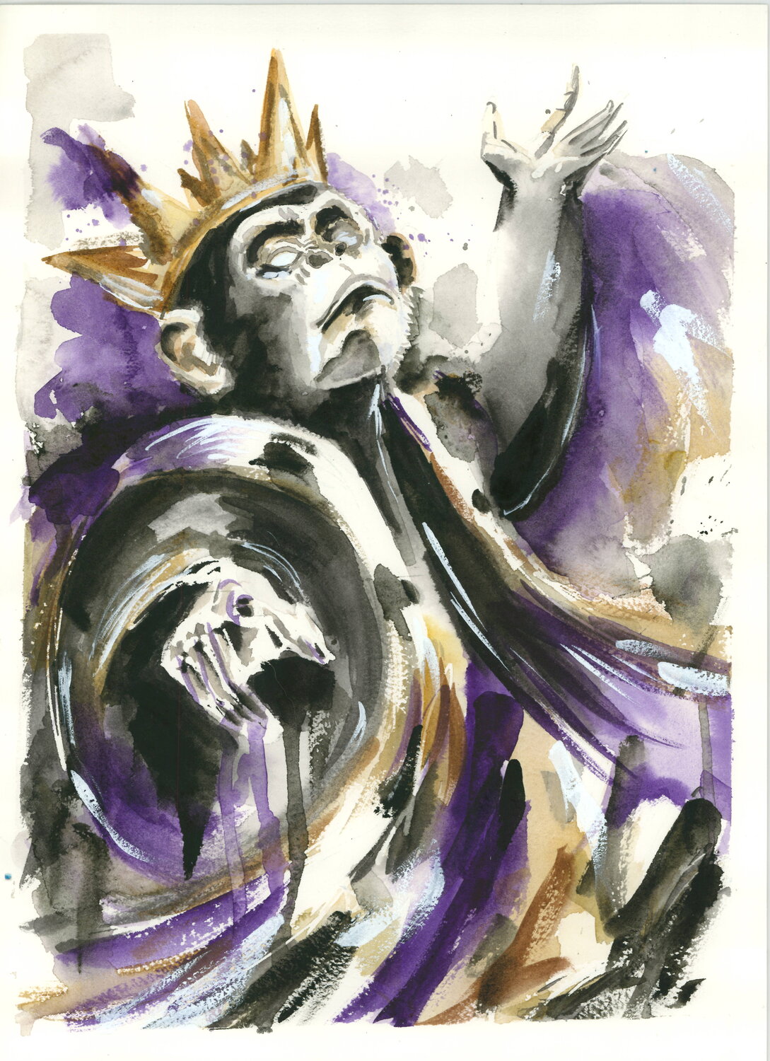 Rey de nada. Está convencido. Eso le basta. | King of Nothing. He is convinced. That is enough for him. Aurelia Feral Original painting for sale