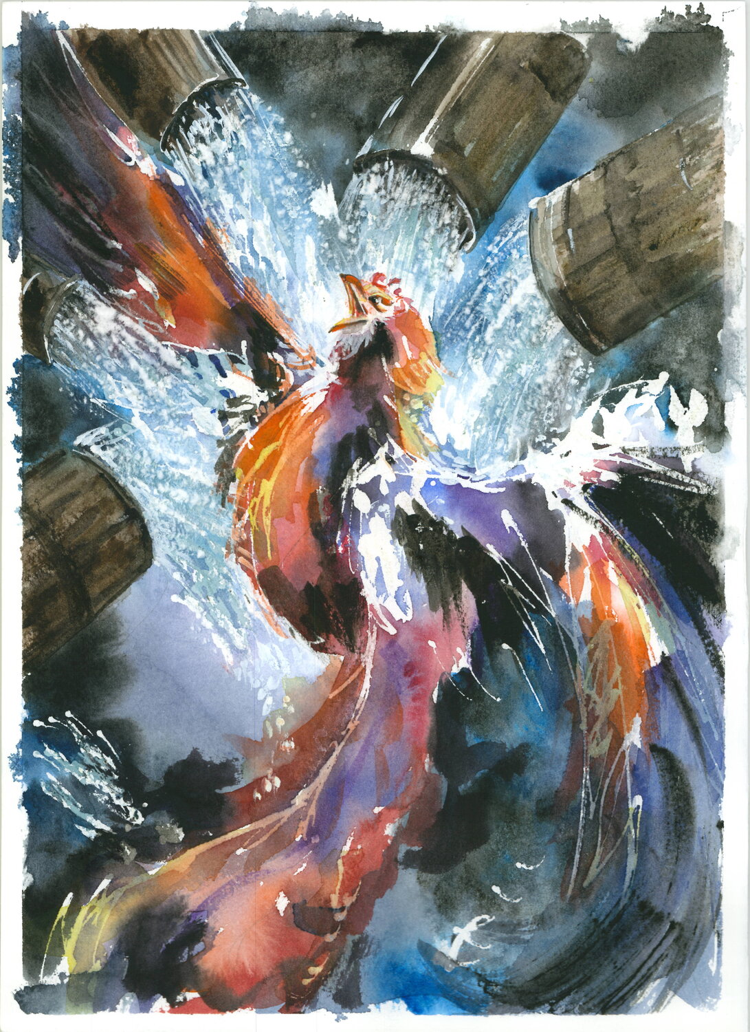 Renacer bajo presión. Arde donde iba a apagarse. | Reborn under pressure. It burns where it was meant to go out. Aurelia Feral Original painting for sale