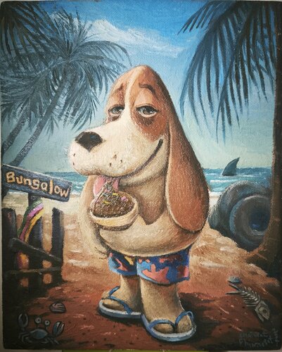 Yip Beach Bungalow by Chaiwat Chinnasot, Painting for Sale on Select