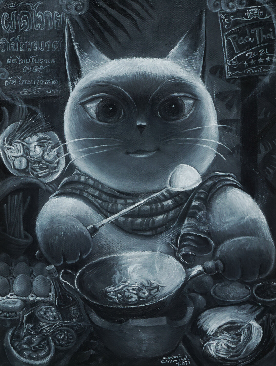 ผัดไทย Chaiwat Chinnasot Drawing for sale