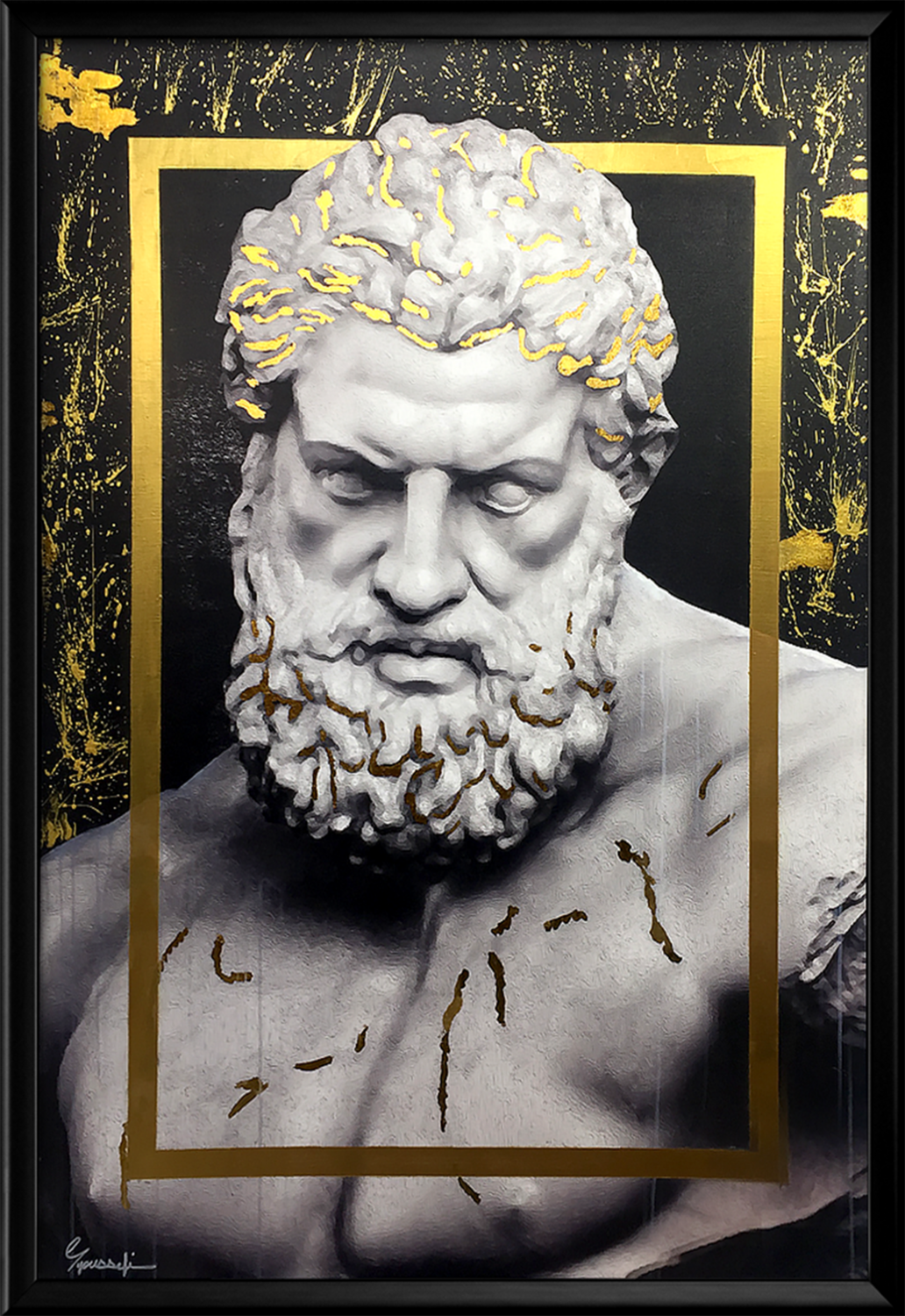 Golden Hercules ALI YUSUF Original painting for sale