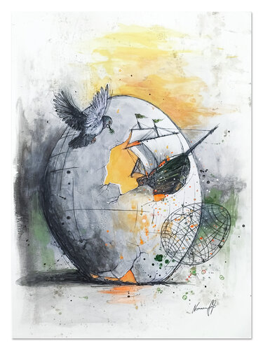 Ei des Kolumbus by Norman Groß, Painting for Sale on Select