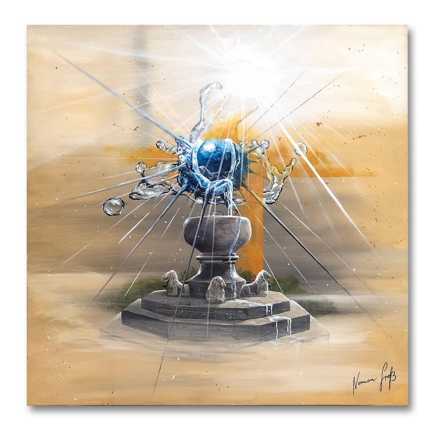 Ära der Erleuchtung – Hinwendung zum Neuen Norman Groß Original painting for sale