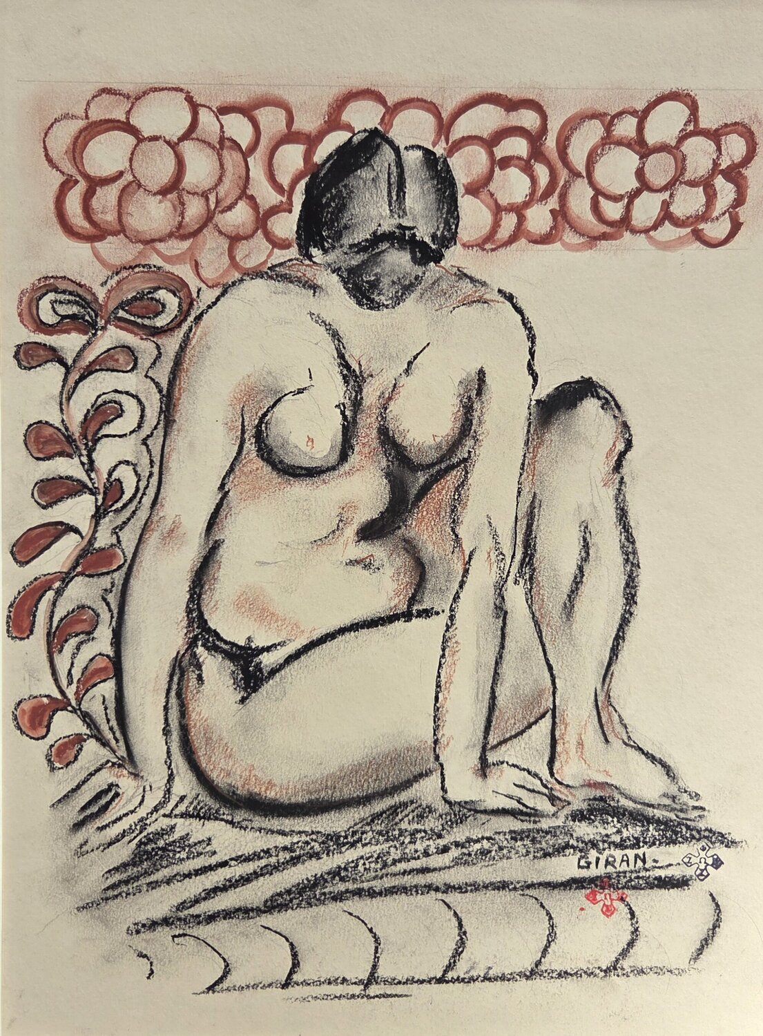Attente Lascive Christiane Giran Drawing for sale