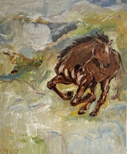 Wild Brumby in the Alpine Region by Liz Lovell, Painting for Sale on Select