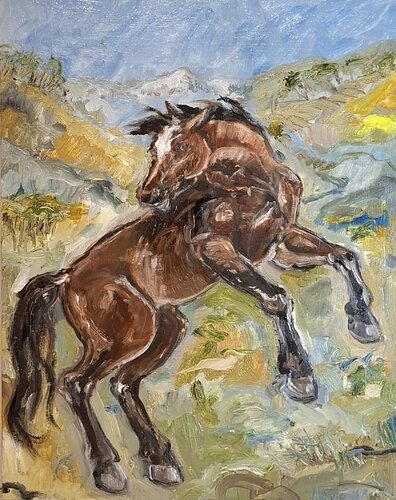 Alpine Brumbie Up by Liz Lovell, Painting for Sale on Select