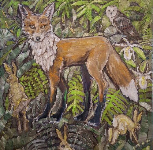 In the Glimmering of the Forest by Liz Lovell, Painting for Sale on Select