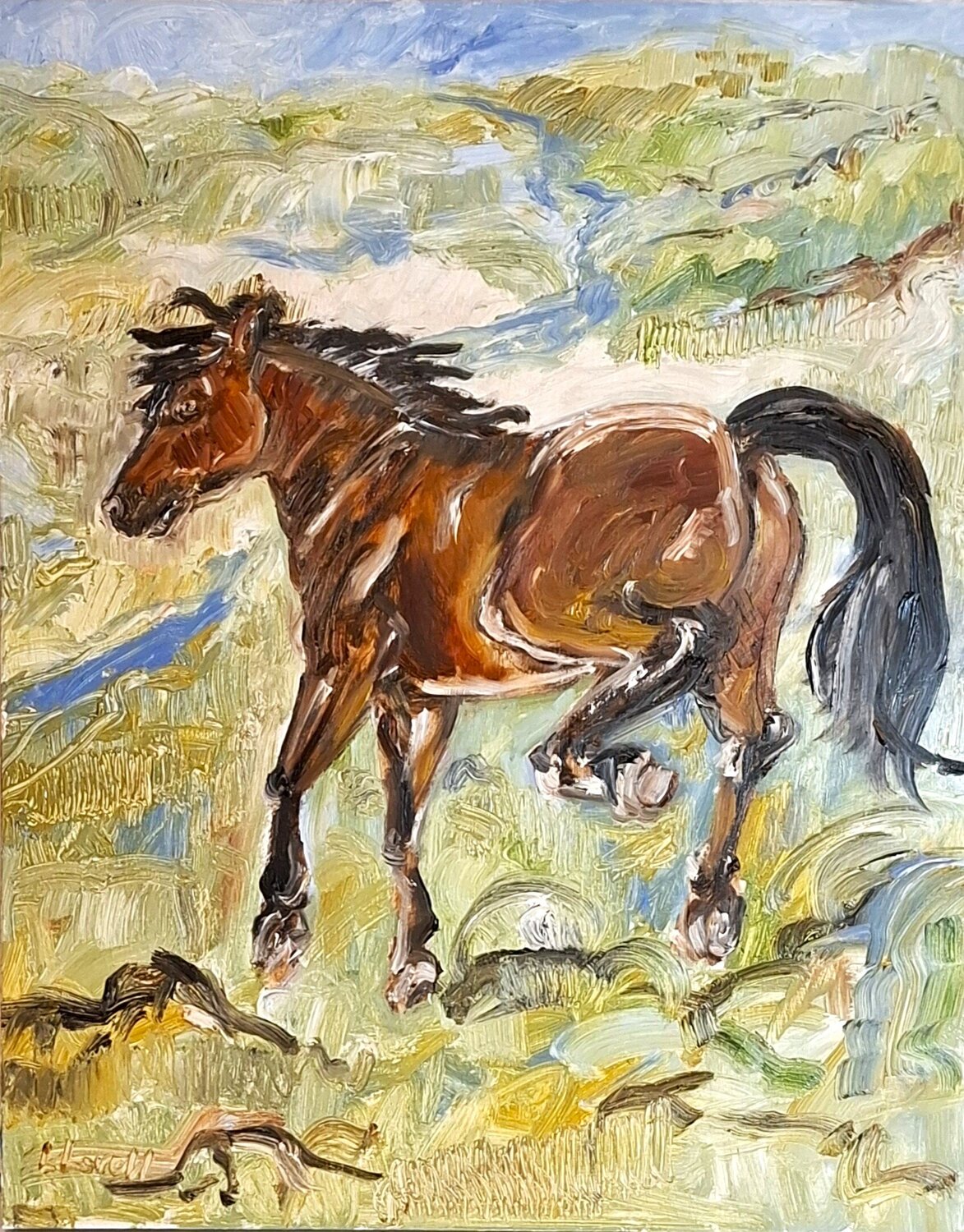 Alpine Brumbie Up Liz Lovell Original painting for sale