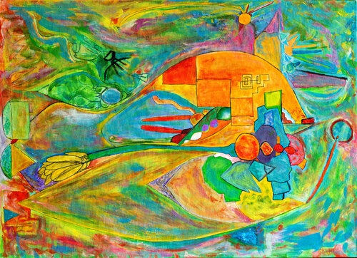 Follow the Orange Turtle by Teo Sirio Sica, Painting for Sale on Select