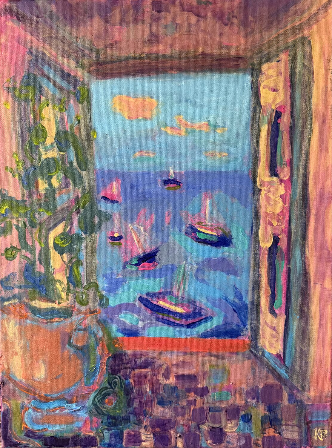 Fenêtre ouverte Ksenija Puškarić Original painting for sale