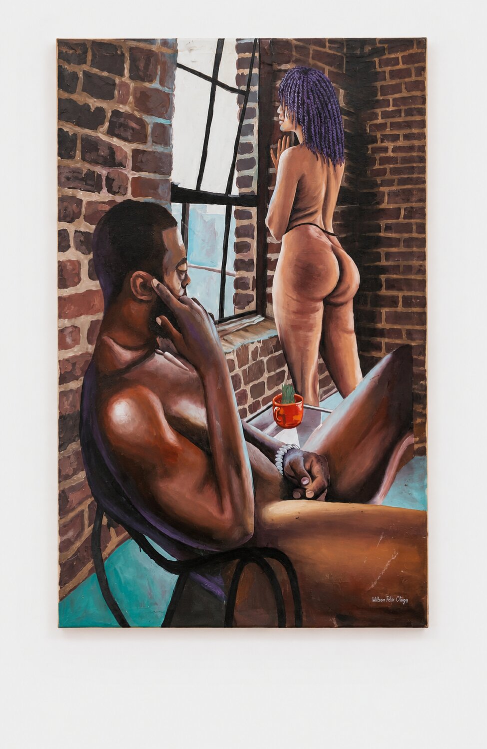 The Art of Intimacy Wilson Felix Olugu Original painting for sale