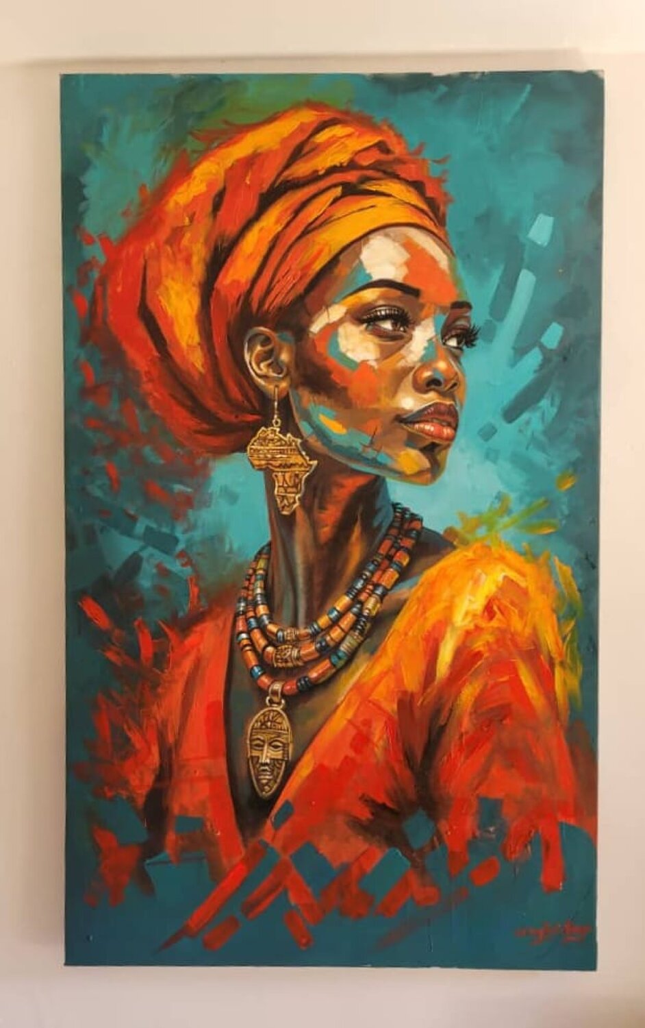 "The Radiance of Her Heritage" Wilson Felix Olugu Original painting for sale