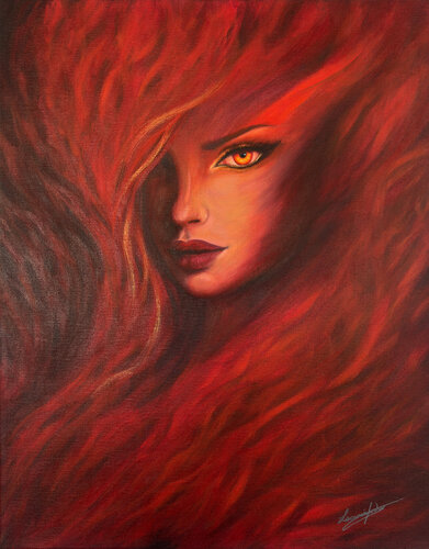 Crimson Tempest by Leonnie Fisher, Painting for Sale on Select