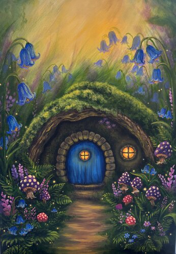 Bluebell Barrow by Leonnie Fisher, Painting for Sale on Select
