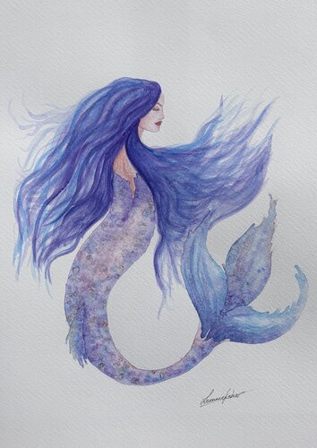 Moon Whisper Siren by Leonnie Fisher, Painting for Sale on Select