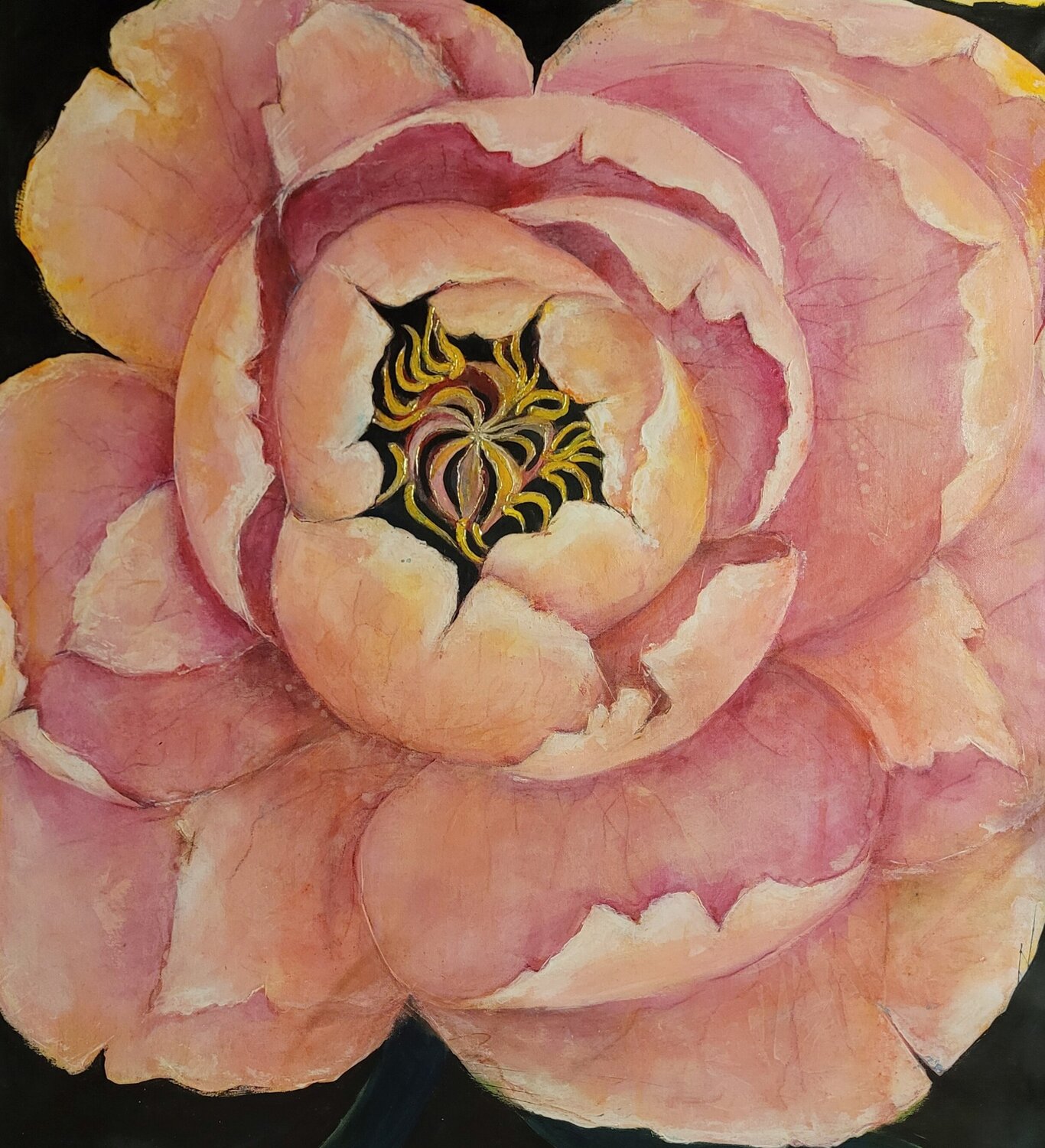 Blooming Peony Frederica Henrieta Lecornu Original painting for sale