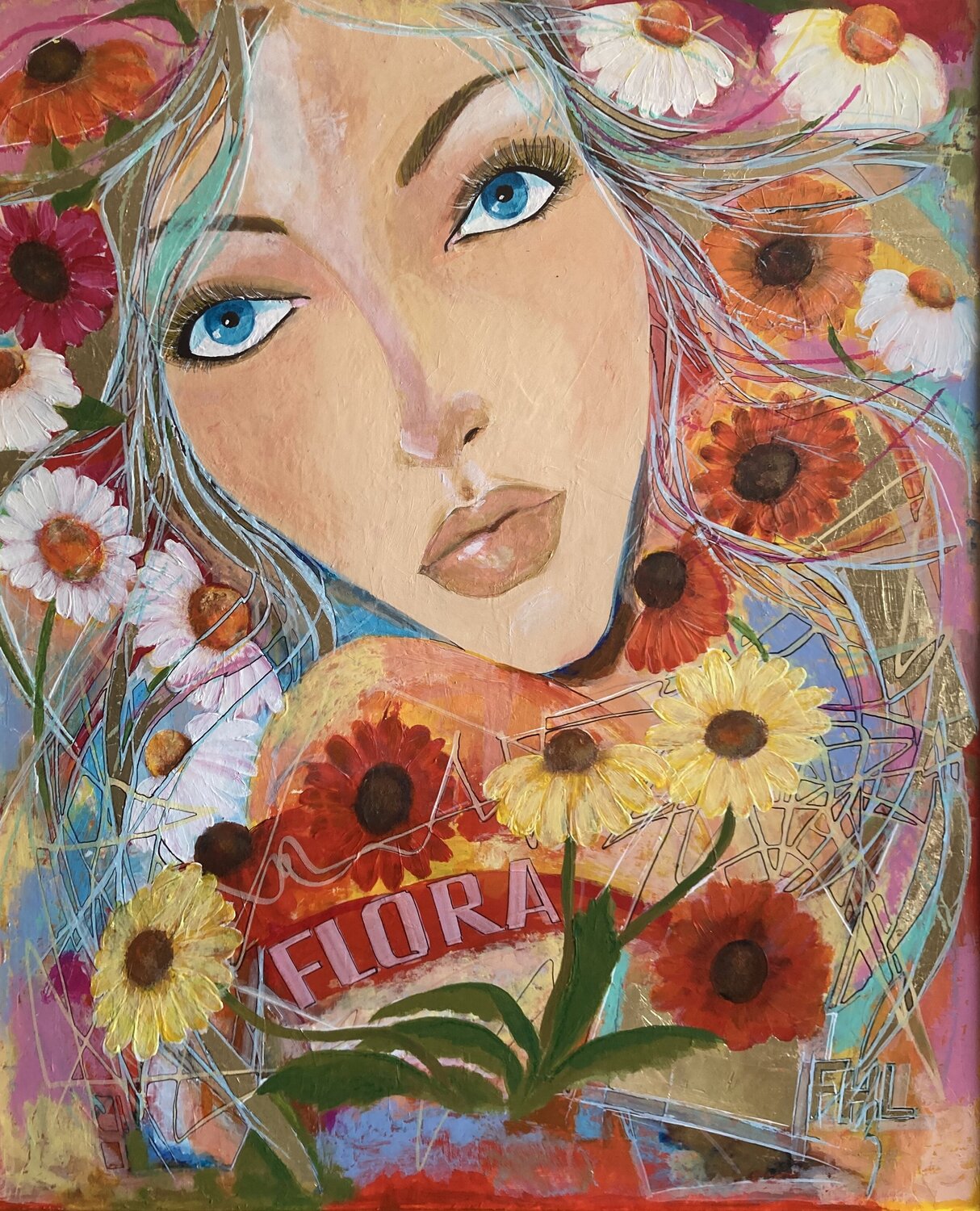 Flora, Frederica Henrieta Lecornu Original painting for sale