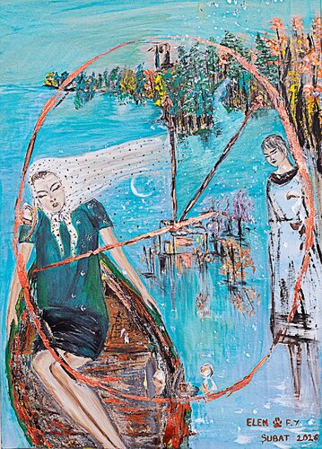 THE CLOCK OF THE HEART by Elen Fılız Yıldırım, Painting for Sale on Select