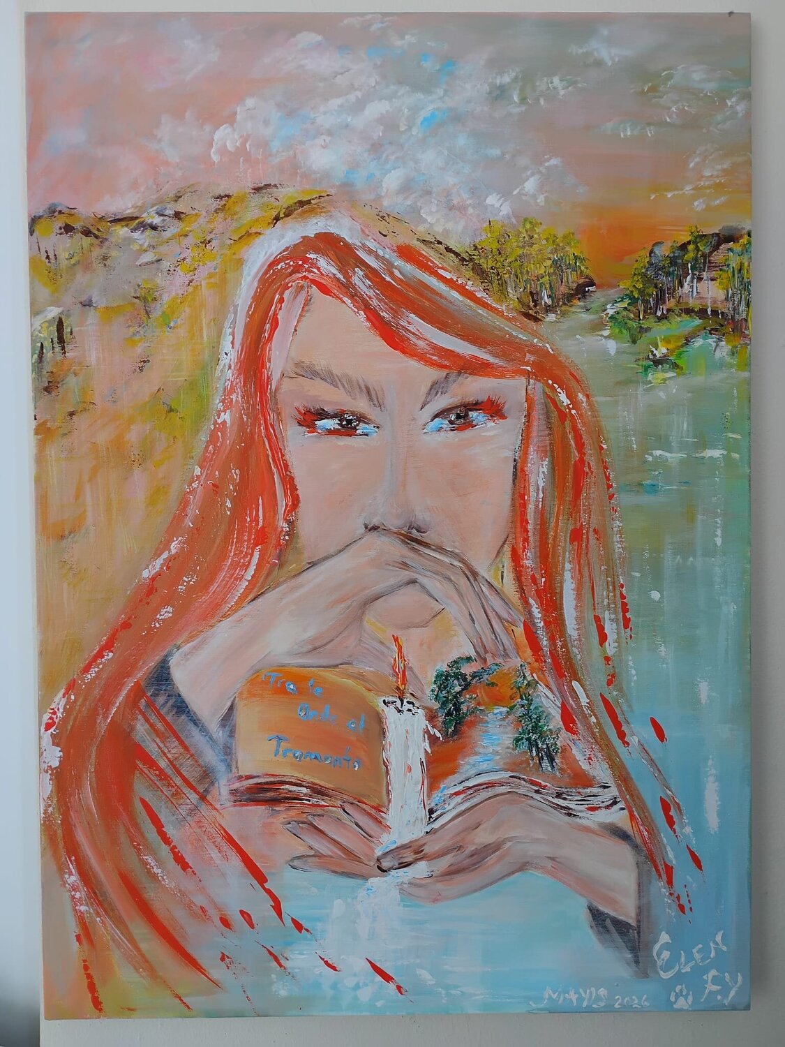 THE SOUL BETWEEN PAGES Elen Fılız Yıldırım Original painting for sale