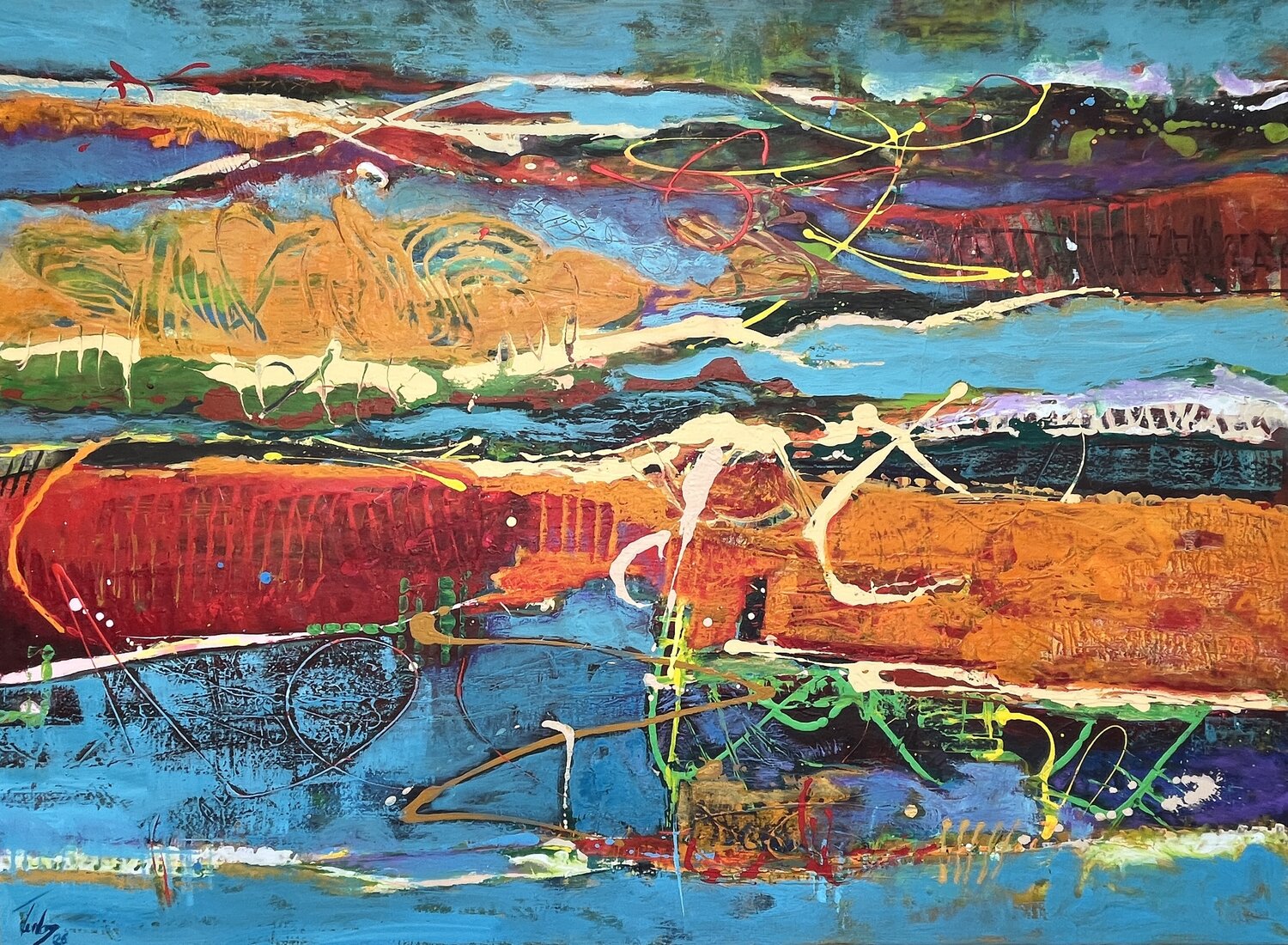 Landscape 2604 Herta Reitz Originalgemälde zu verkaufen