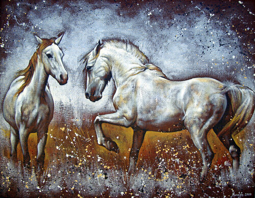 “Guardians of the Horizon” by Kostakis Manelis, Painting for Sale on Select