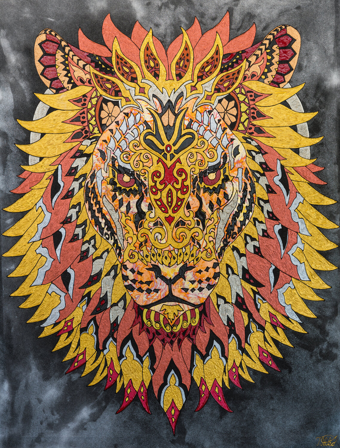 The Lions Attitude Theodoros Nikolaidis Originalgemälde zu verkaufen