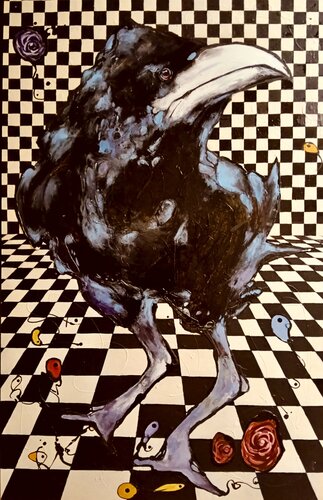 CUERVO ESTELAR by África Gil Escolar, Painting for Sale on Select