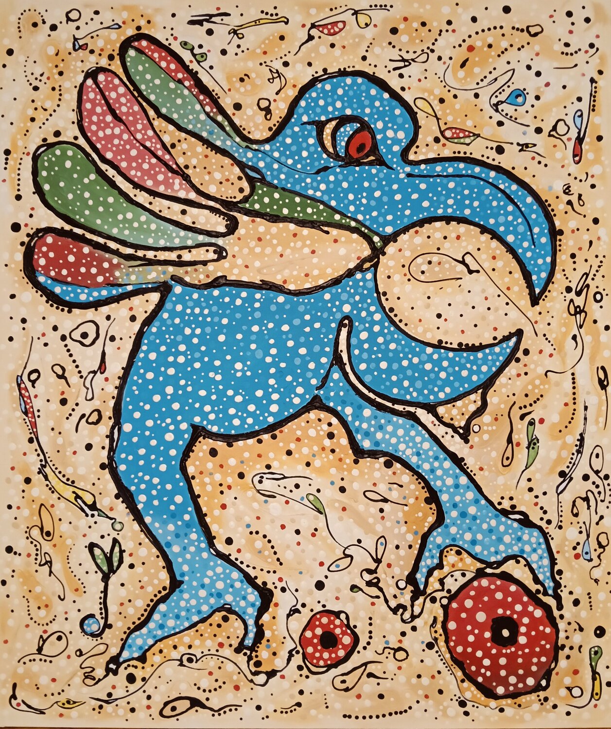 GUARDIAN STARBIRD África Gil Escolar Original painting for sale
