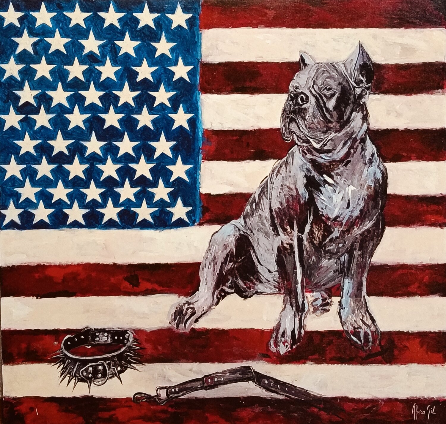 VALOR Y LIBERTAD África Gil Escolar Original painting for sale