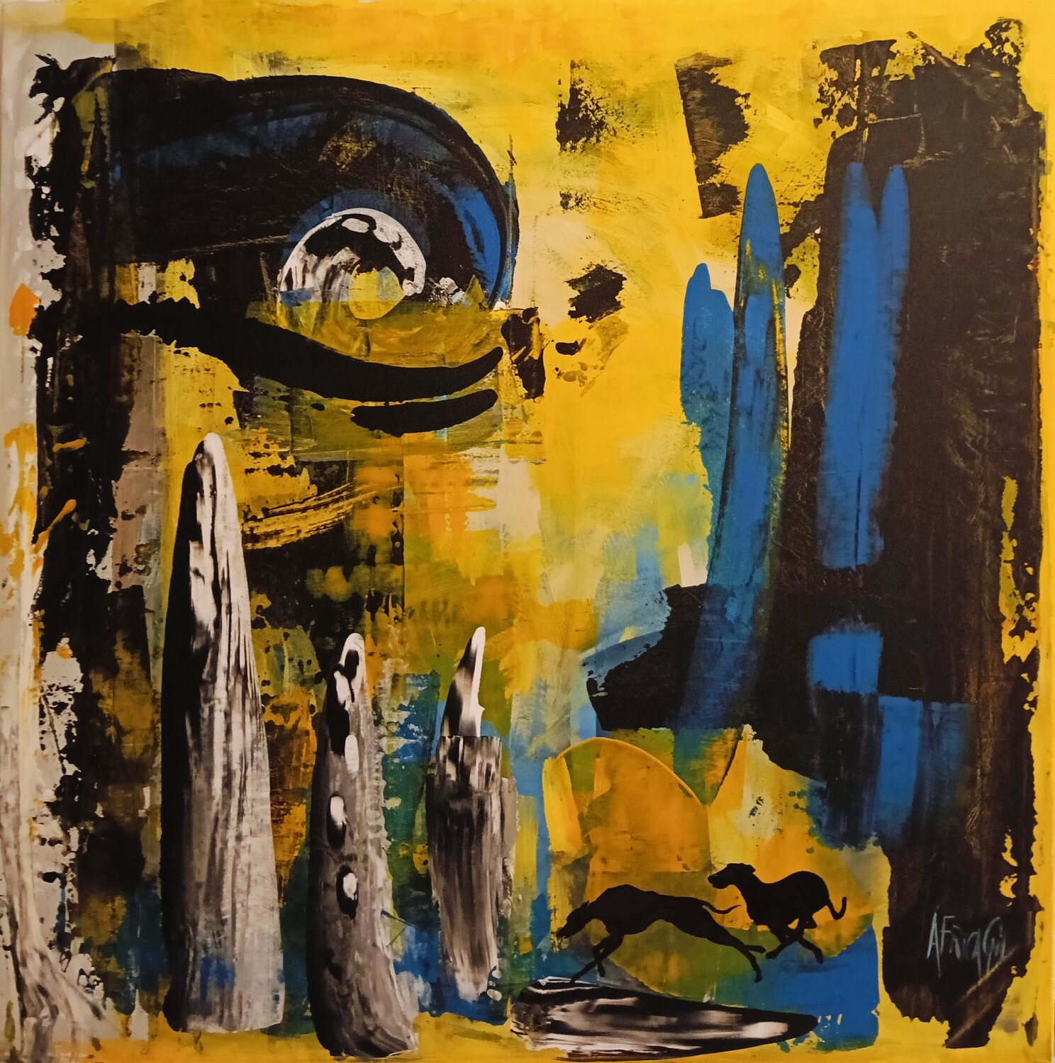 CREATURES OF THE TWILIGHT África Gil Escolar Original painting for sale