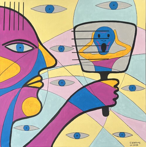 gefangen im Kopf by Günter Wideburg, Painting for Sale on Select