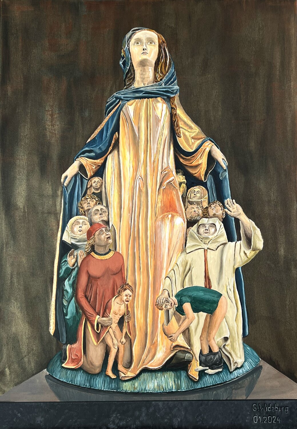 Deckmantel Madonna Günter Wideburg Original painting for sale