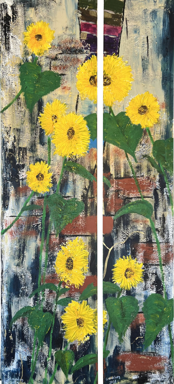 Sonnenblumen Günter Wideburg Original painting for sale