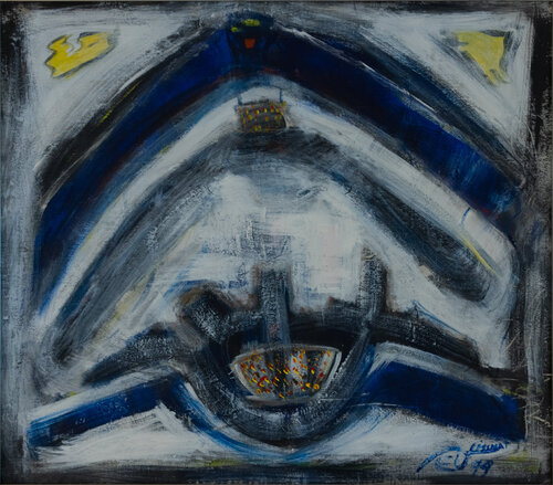 Der rote Punkt I The red point by Issmat Abdulkader, Painting for Sale on Select